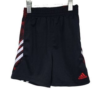 Adidas Boys 2T Black/Red Basketball Athletic Shorts Activewear Sporty 3 Stripes